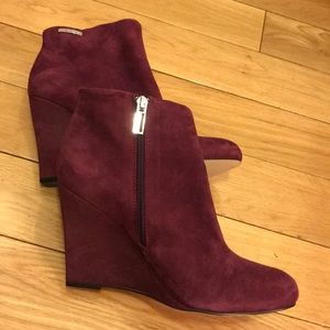 Calvin Klein berry suede booties
